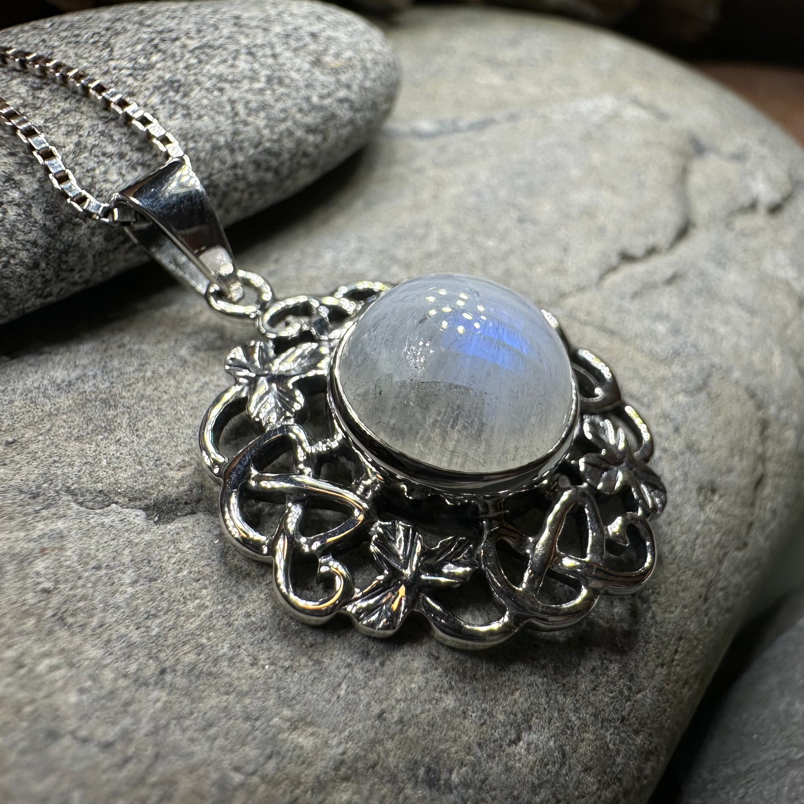 Elana Shamrock Moonstone Necklace