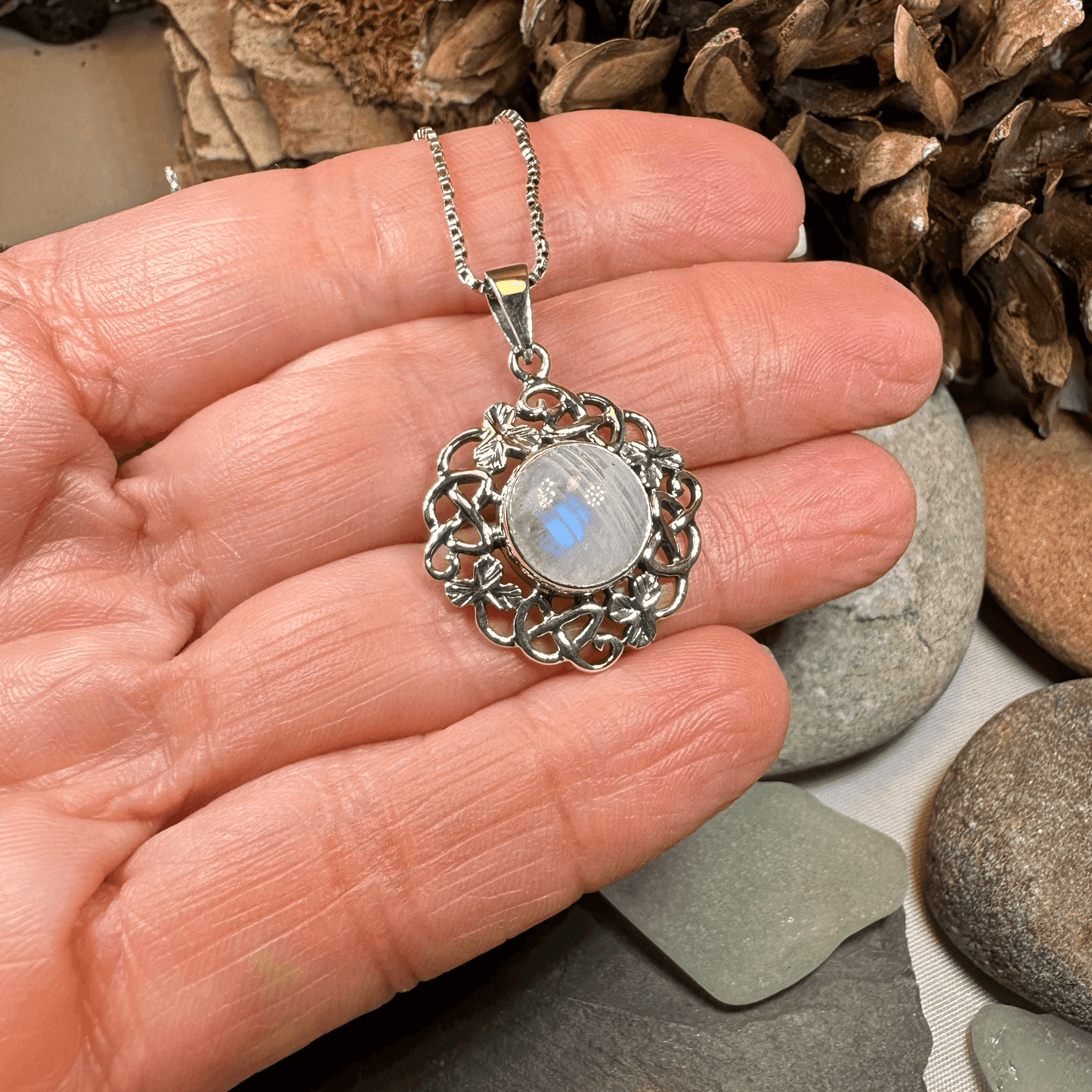 Elana Shamrock Moonstone Necklace - 18