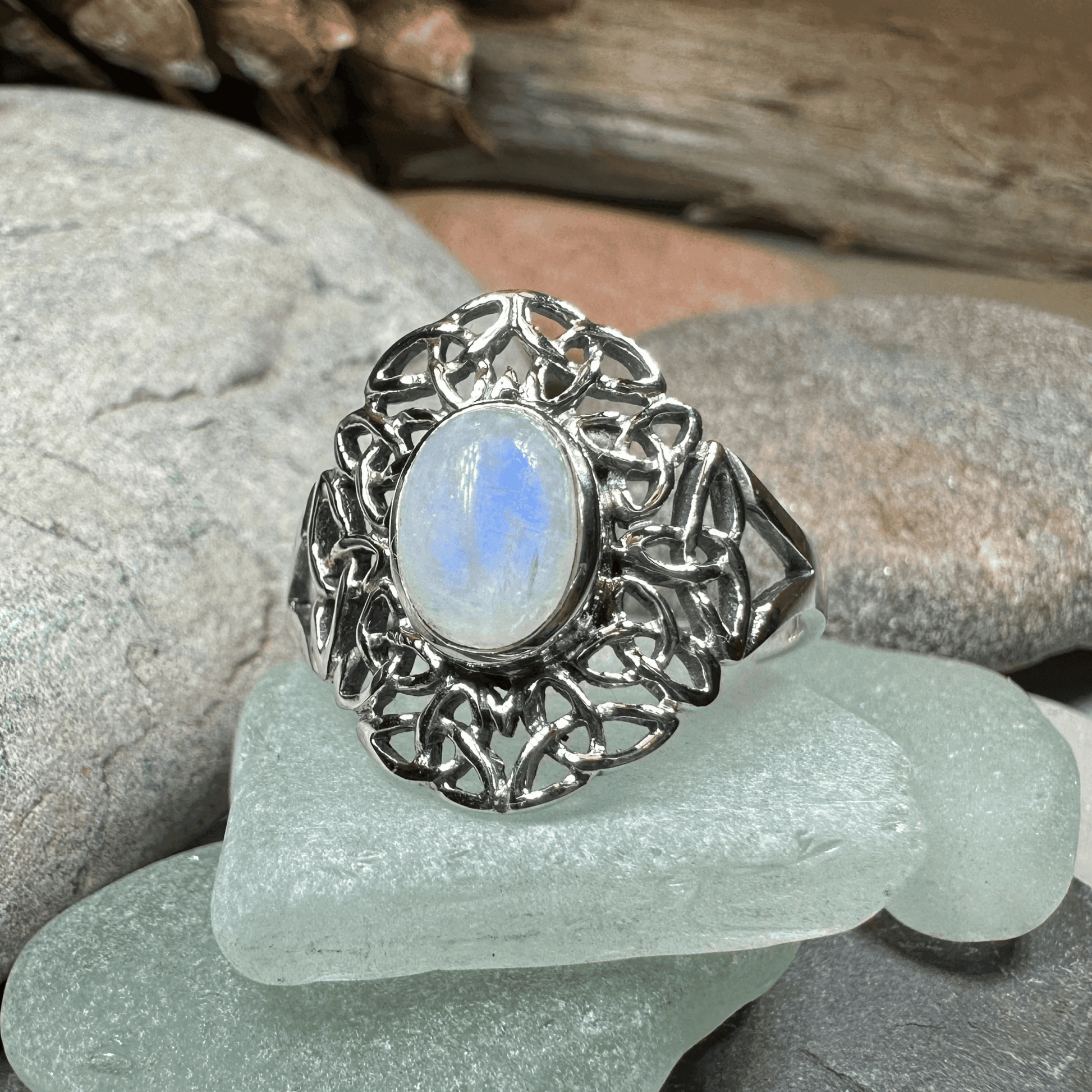 Celtic Starglow Moonstone Ring - 5