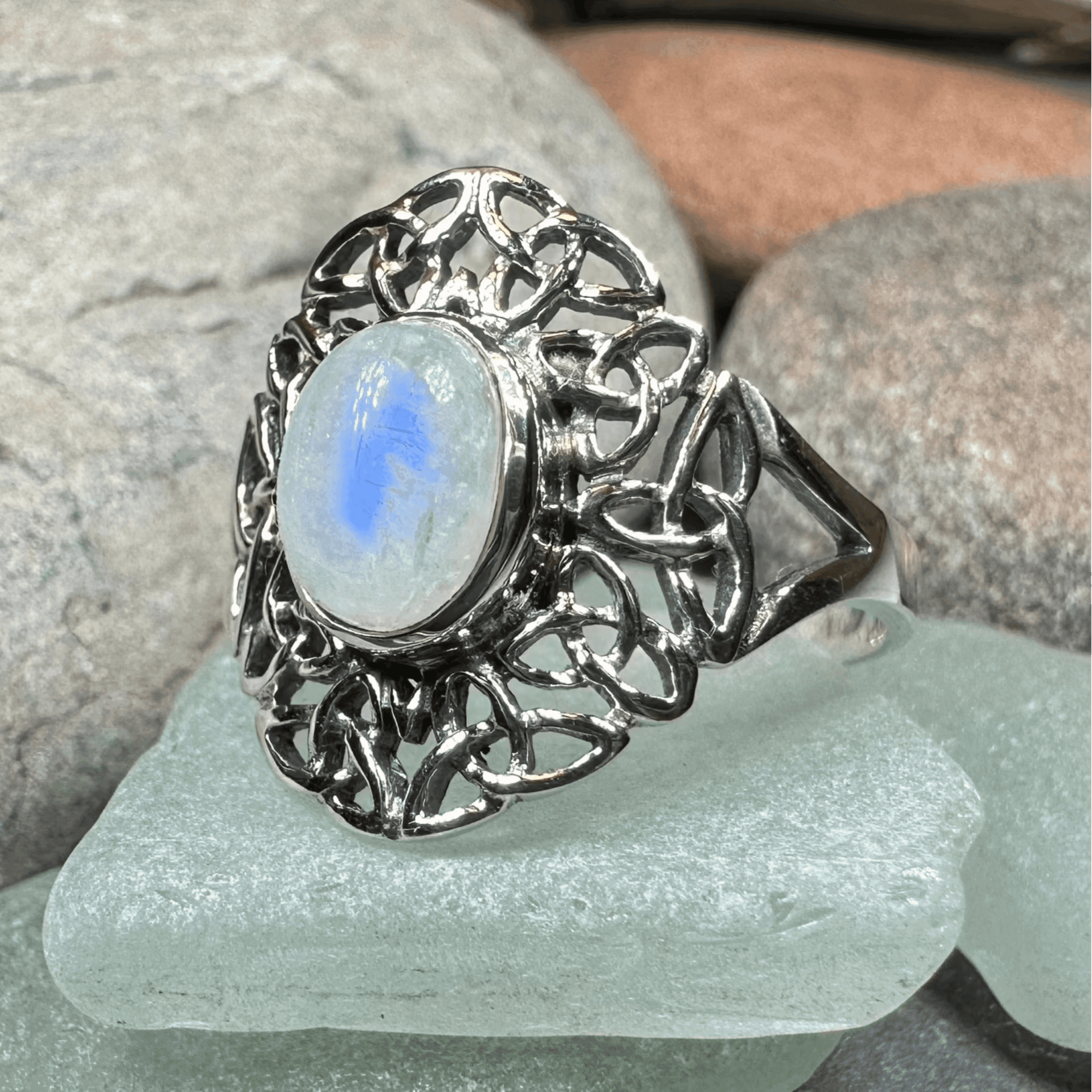 Celtic Starglow Moonstone Ring - 5