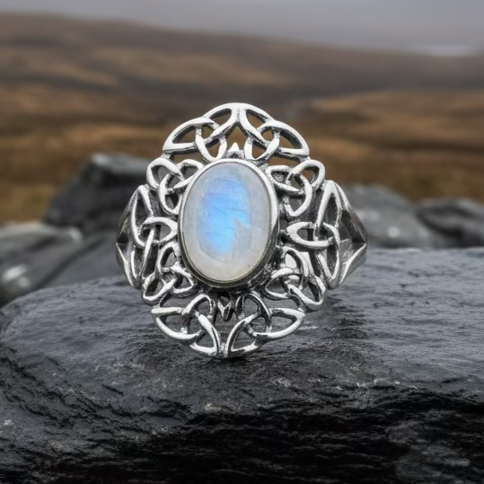 Celtic Starglow Moonstone Ring