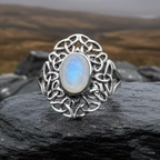 Celtic Starglow Moonstone Ring