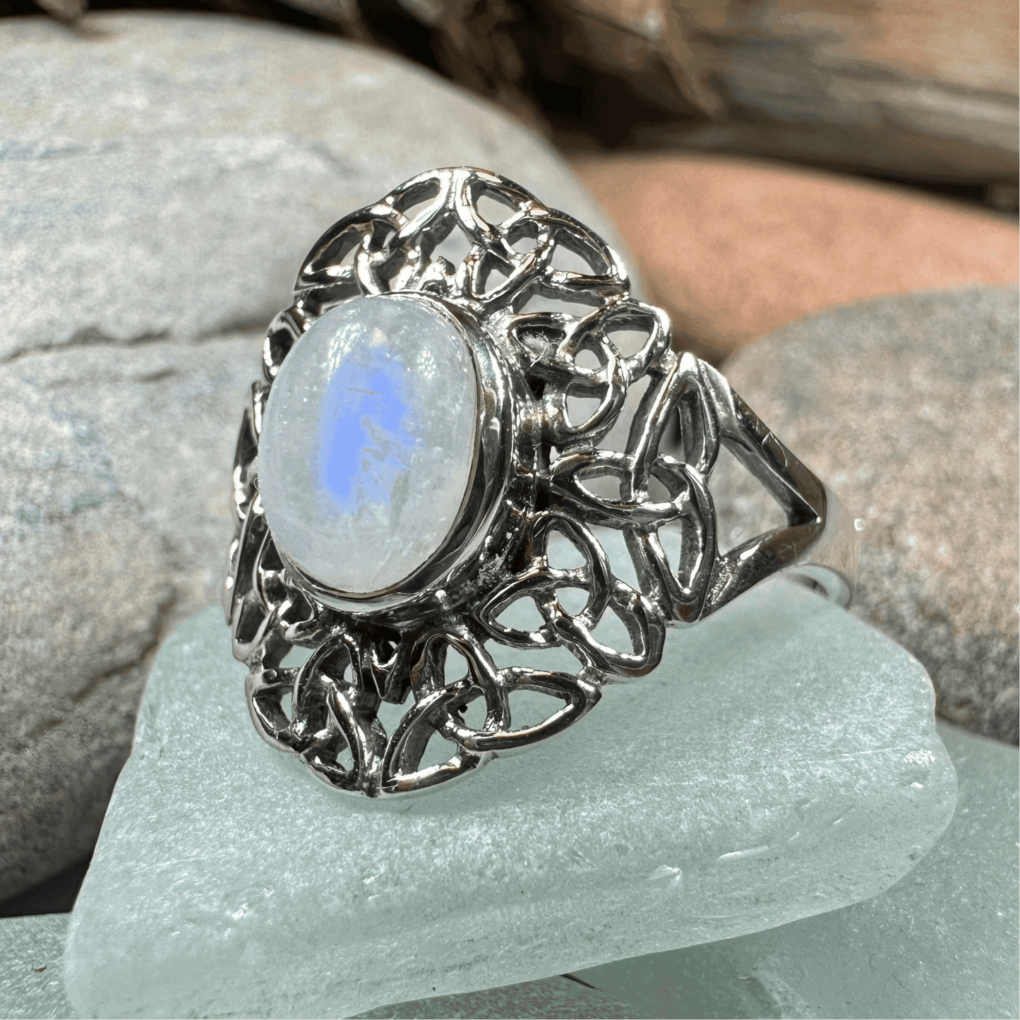 Celtic Starglow Moonstone Ring - 5