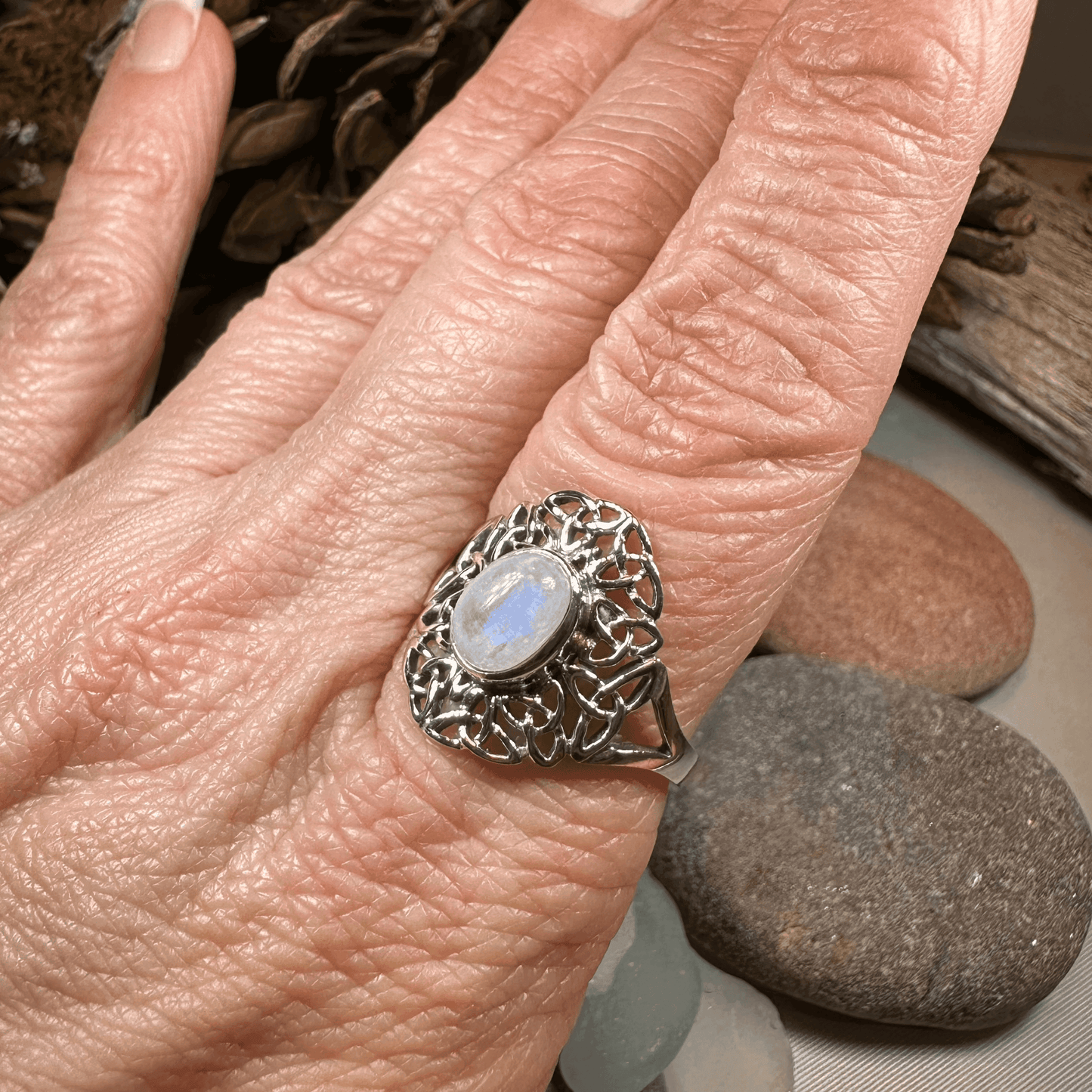 Celtic Starglow Moonstone Ring - 5