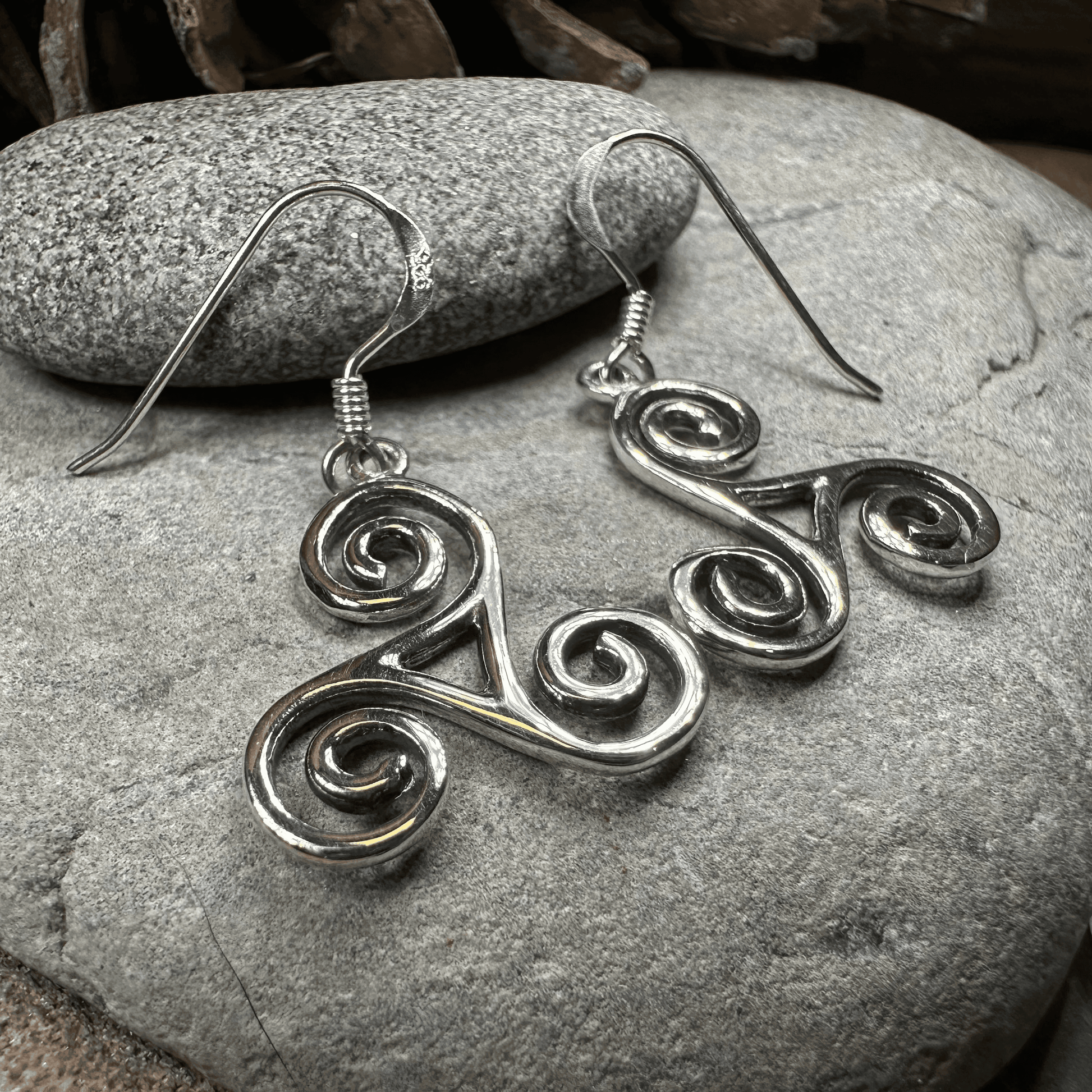 Elfwyn Celtic Spiral Earrings - 