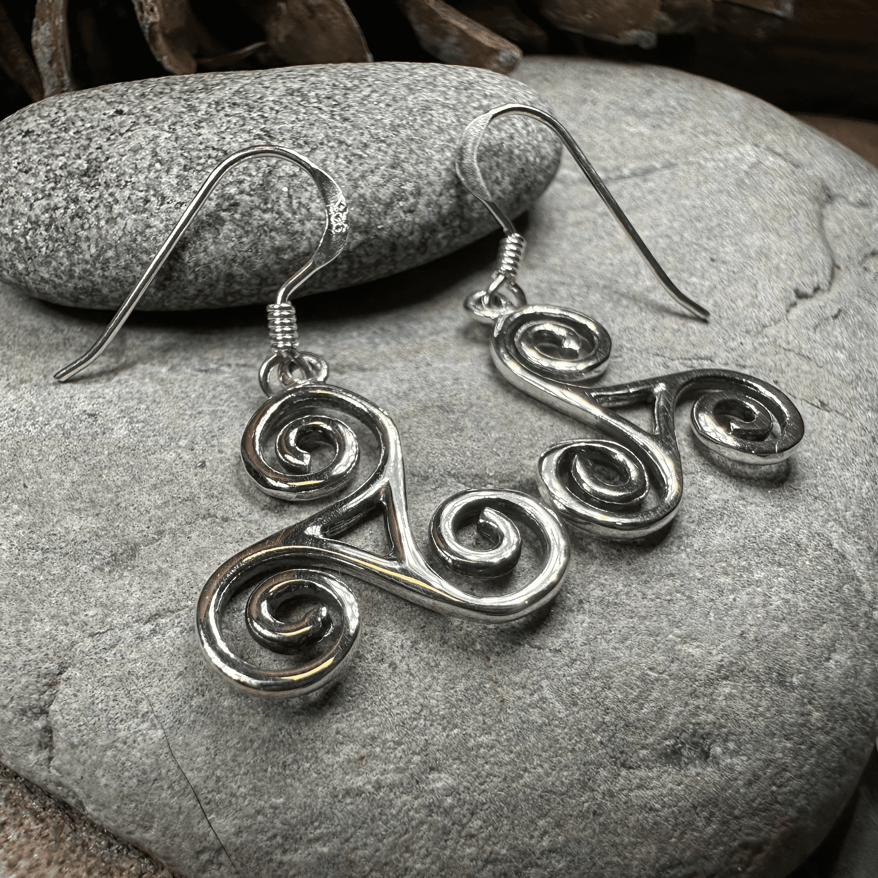 Elfwyn Celtic Spiral Earrings - 