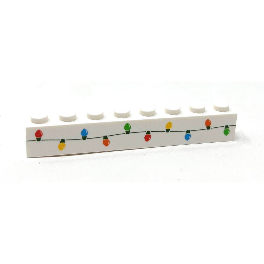 Christmas Lights Custom Printed on 1x8 Brick - B3 Customs made using LEGO part - 