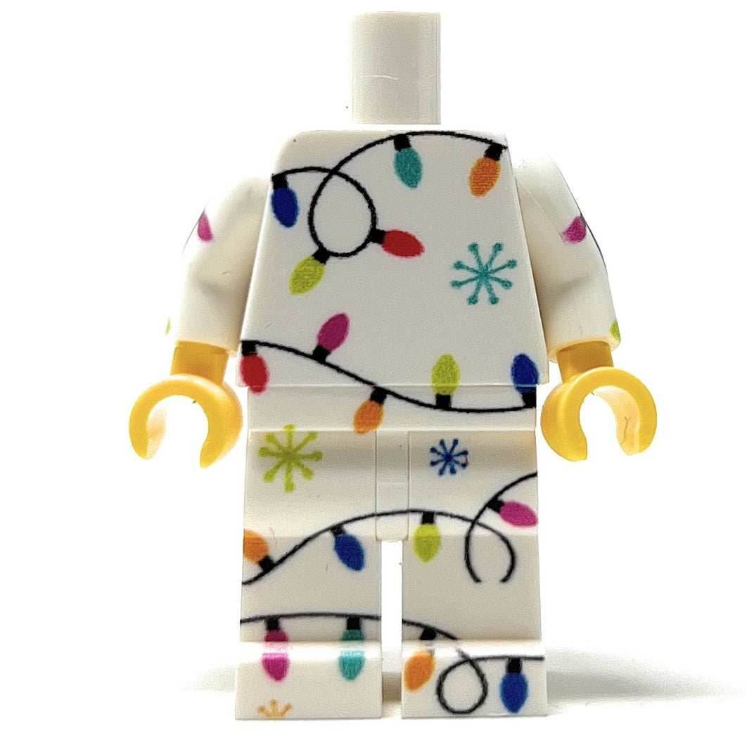 Christmas Lights PJs Minifig Body made using LEGO parts - B3 Customs - 