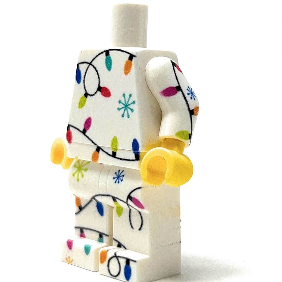 Christmas Lights PJs Minifig Body made using LEGO parts - B3 Customs - 