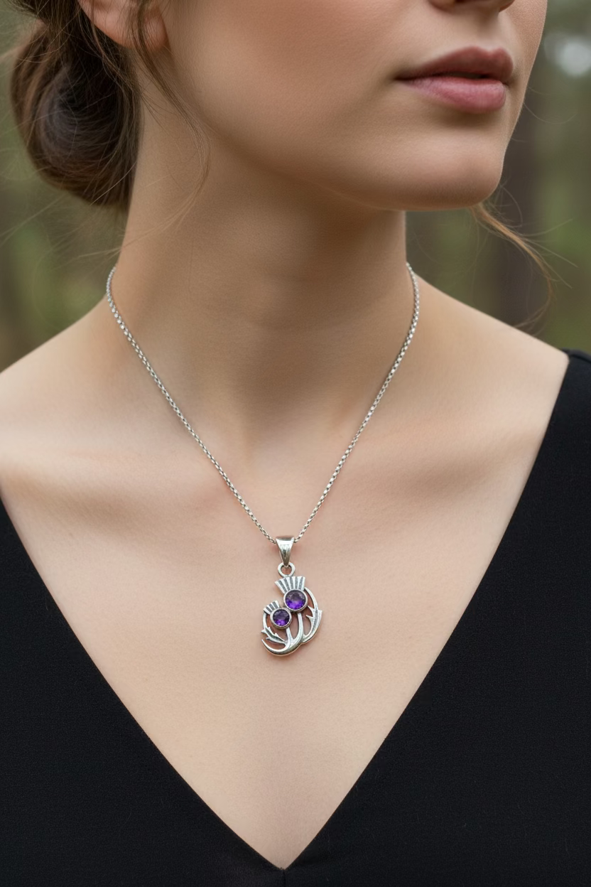 Scottish Spring Thistle Necklace