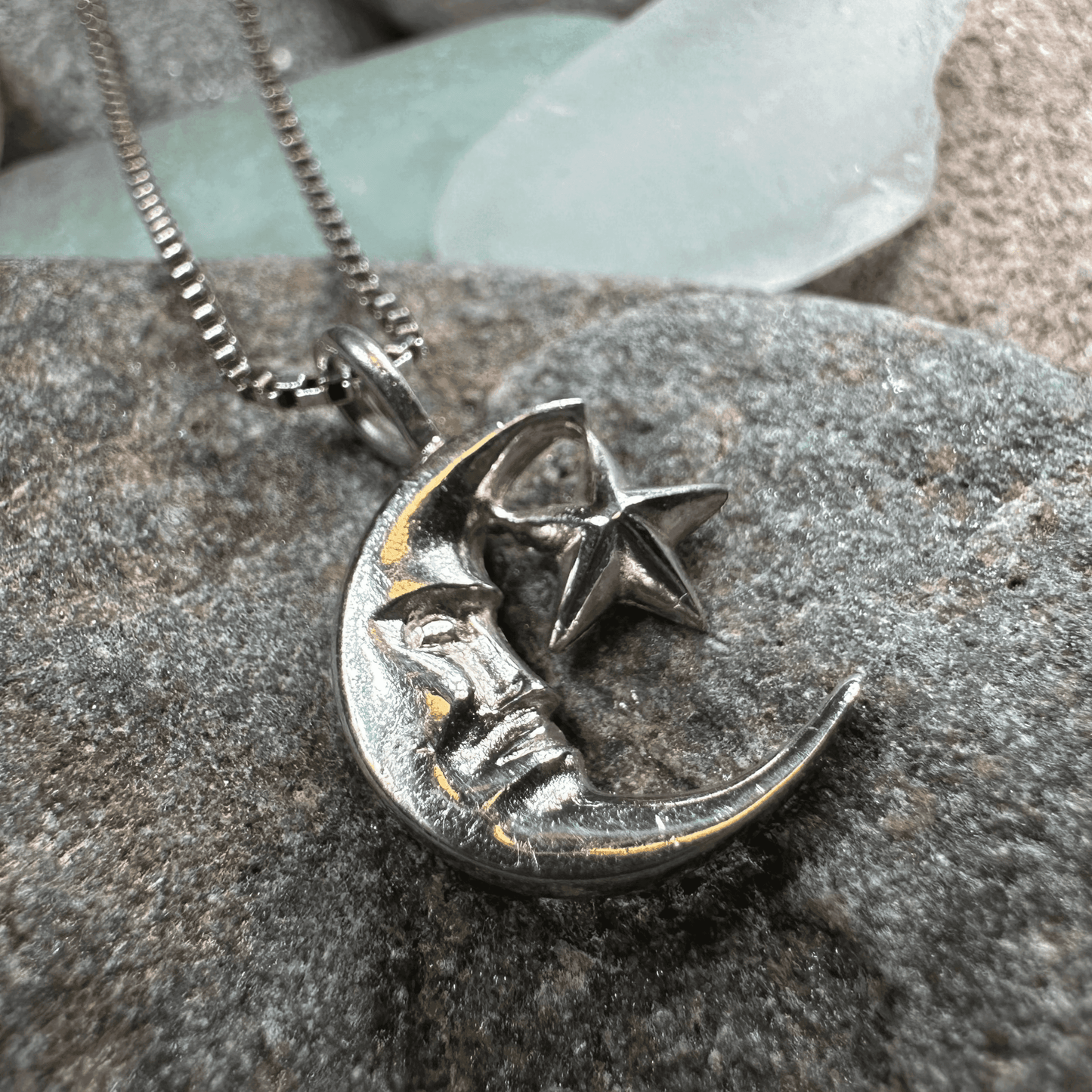 Petite Moon and Star Necklace - 