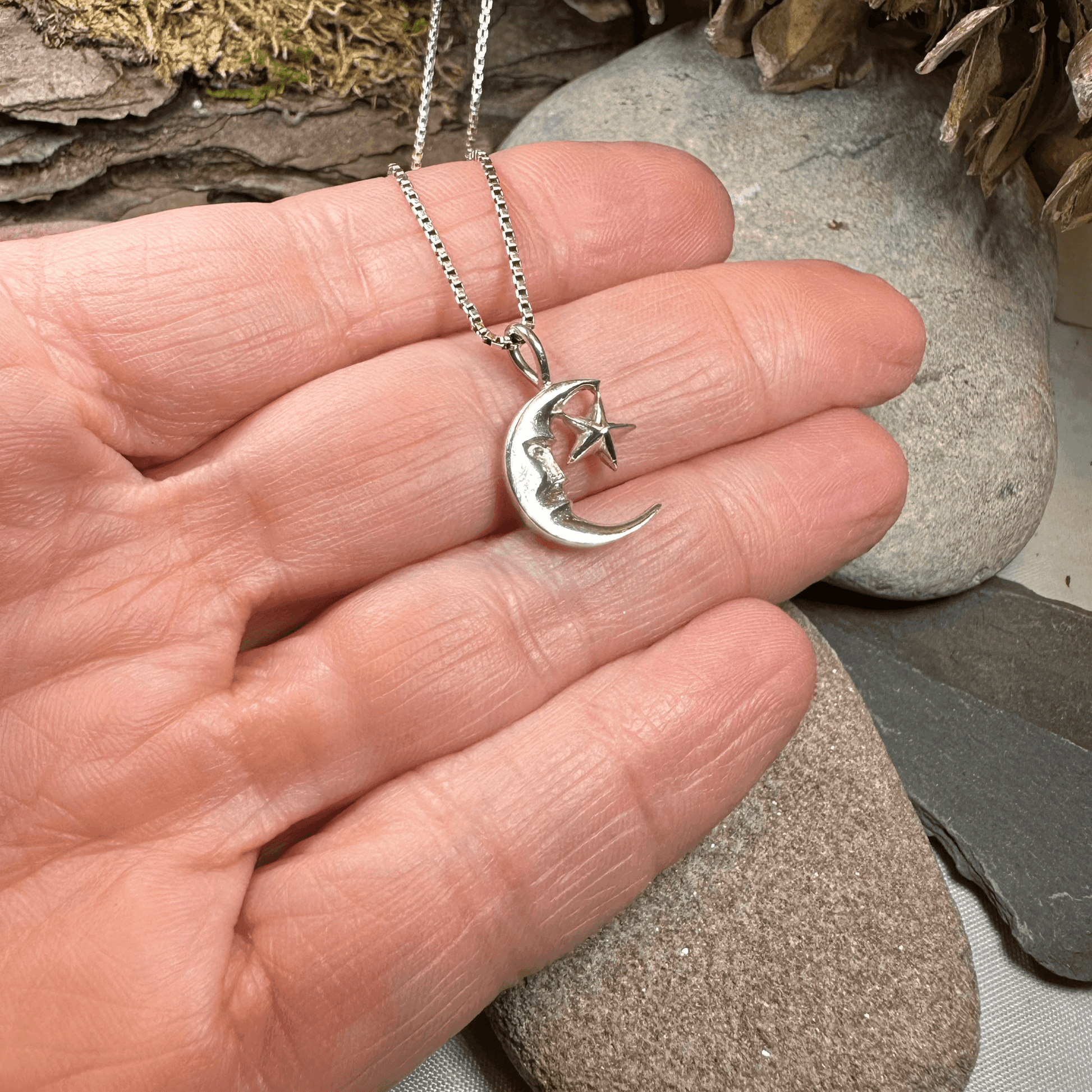 Petite Moon and Star Necklace - 