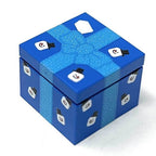 Snowman Christmas Present (Blue) - Custom Printed LEGO 2x2 Tile/Brick, B3 Customs - 