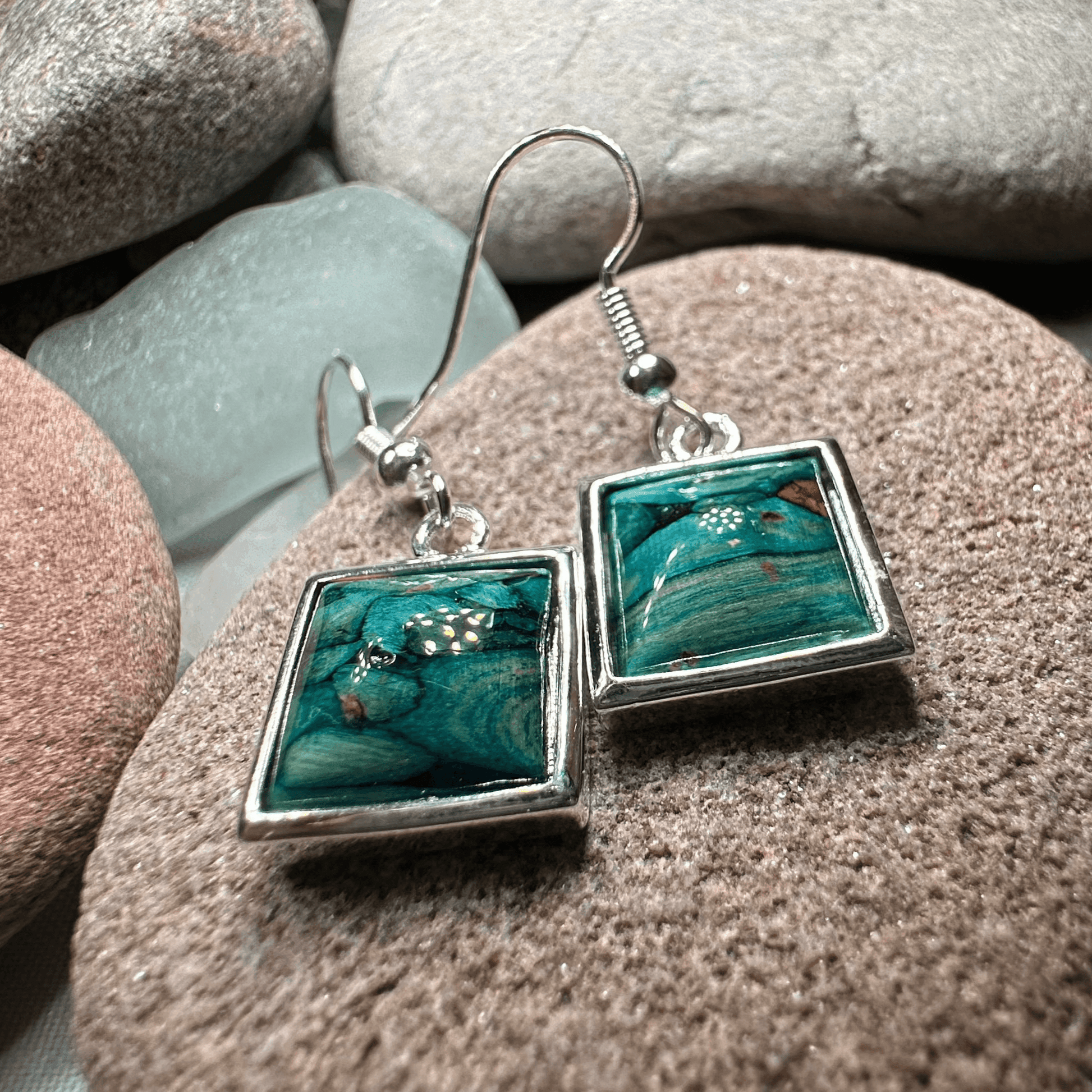 Heathergems Square Earrings - Green