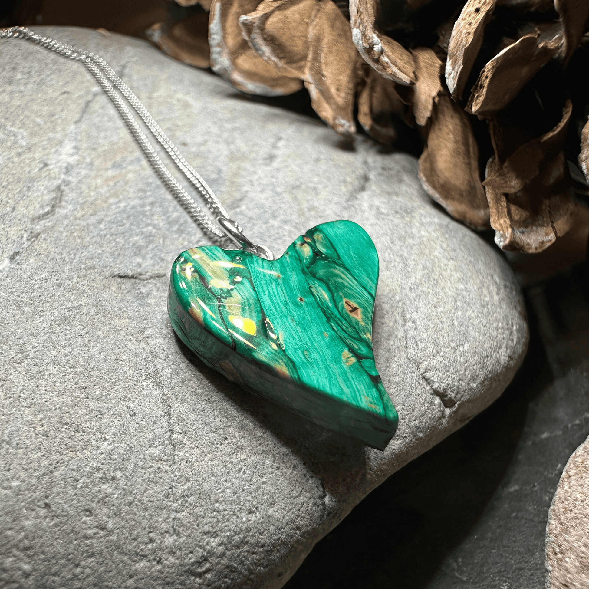 Heathergems Scottish Heart Necklace - Blue Green