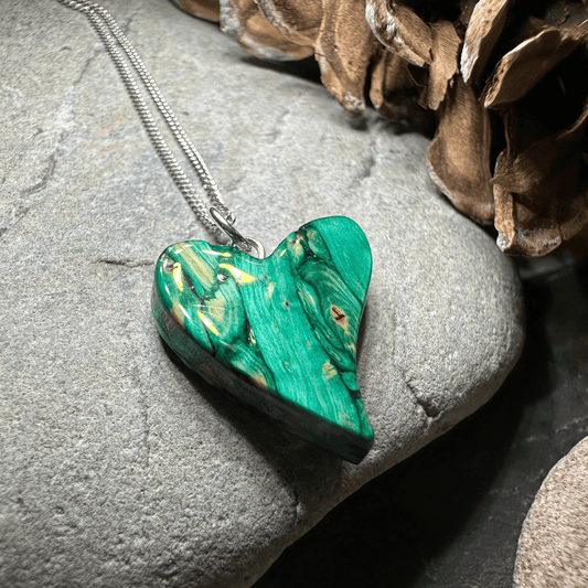 Heathergems Scottish Heart Necklace - Blue Green