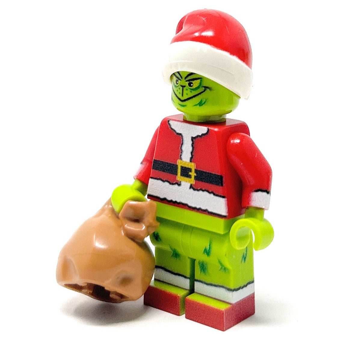 Custom Mean One Christmas Minifig made with LEGO parts - B3 Customs - 