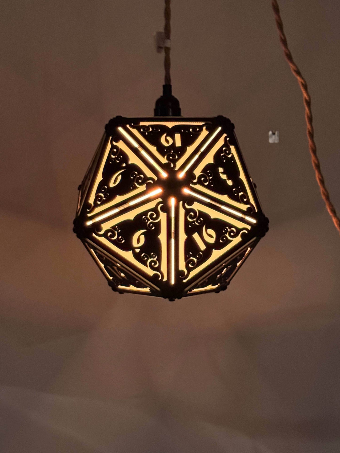 D20 Hanging Lamp - Black / RGBW / With