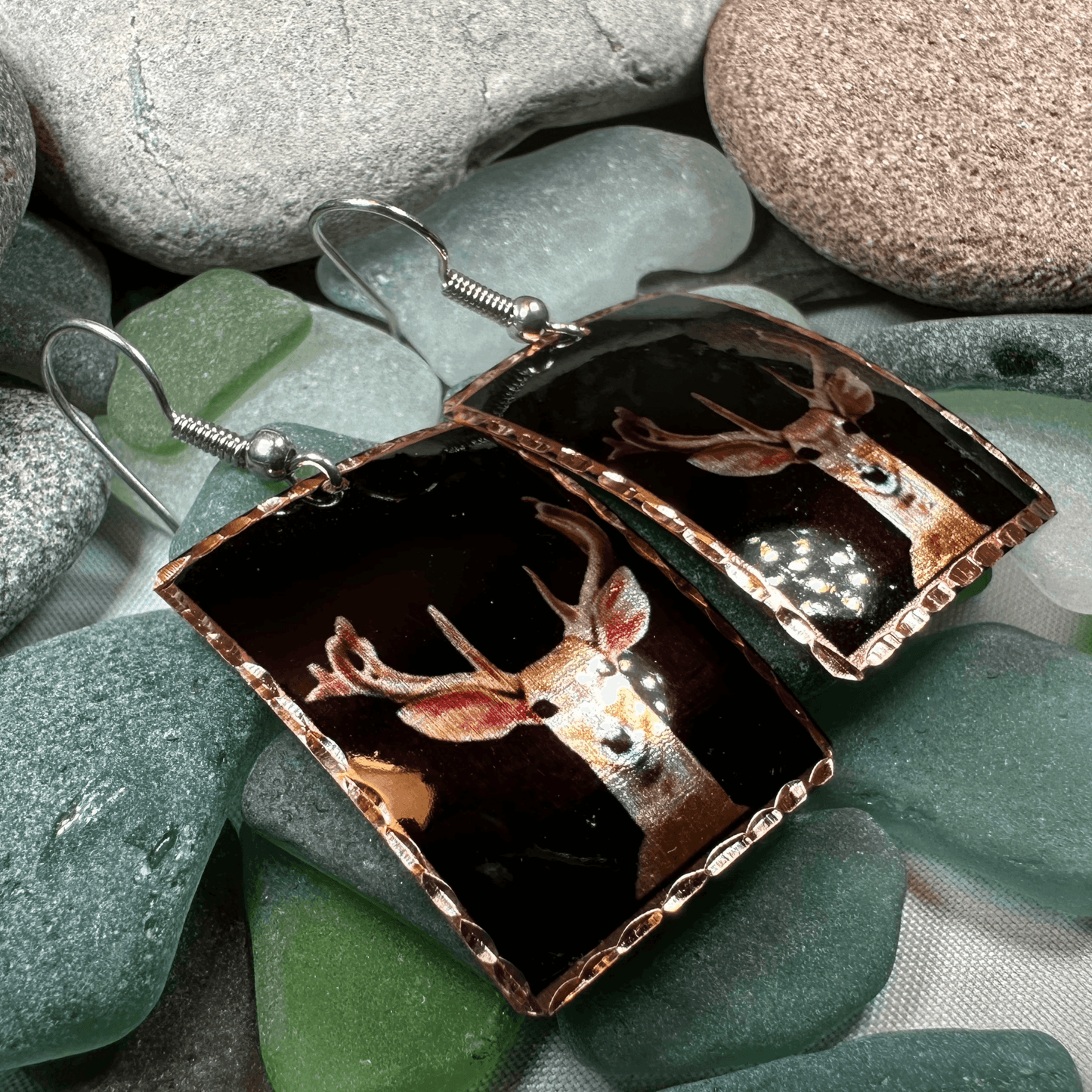 Highland Stag Copper Earrings - 
