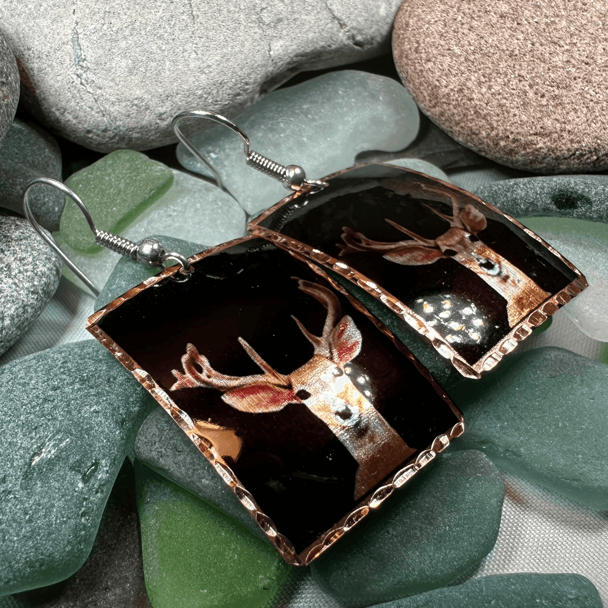 Highland Stag Copper Earrings - 