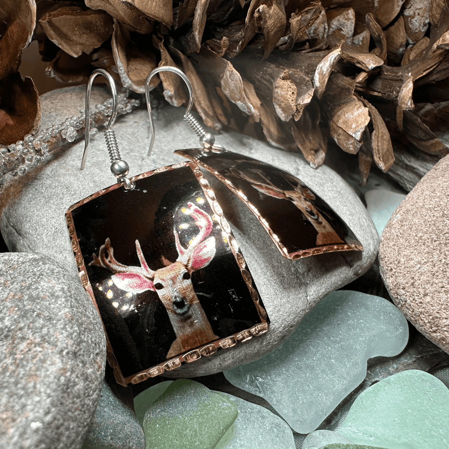 Highland Stag Copper Earrings - 