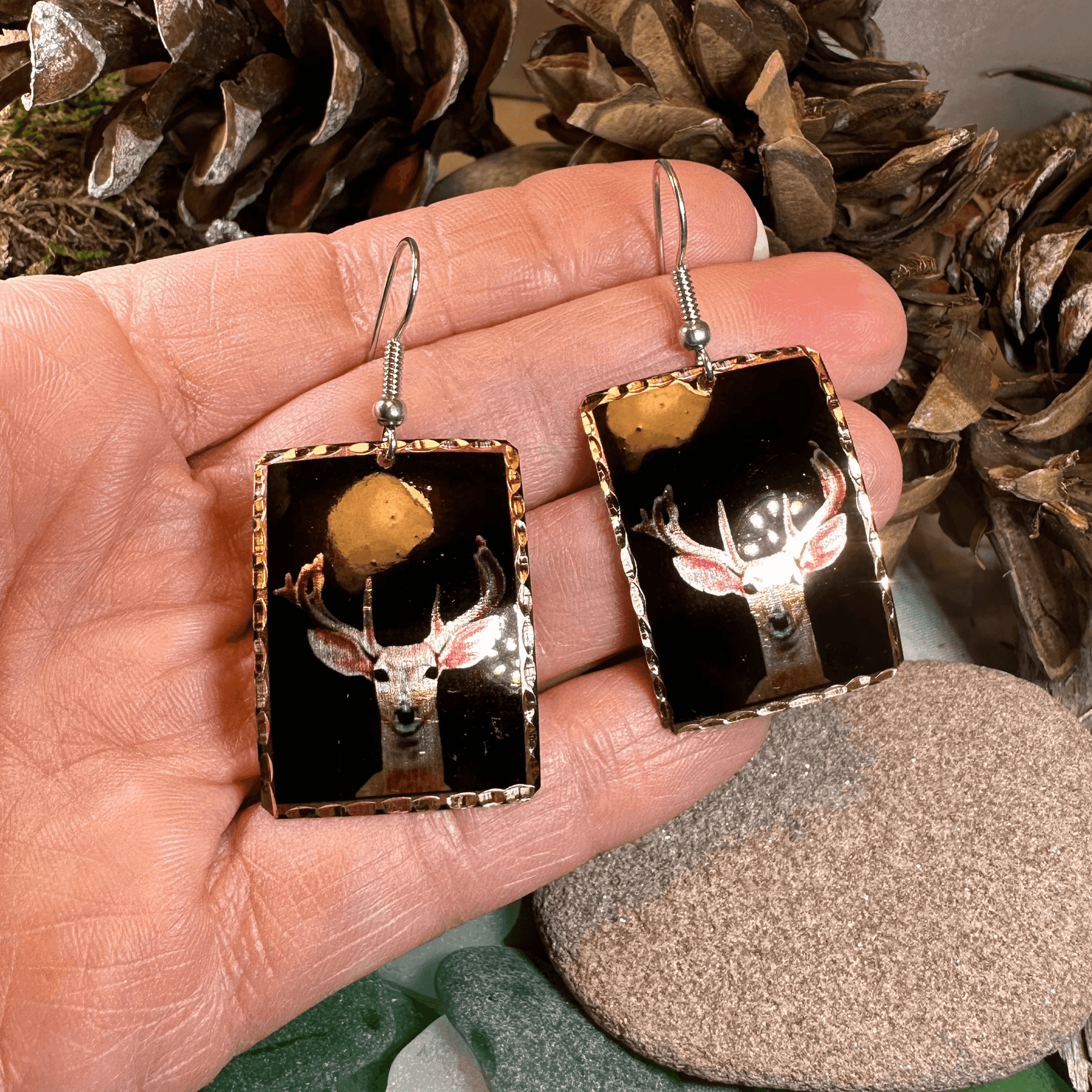 Highland Stag Copper Earrings - 