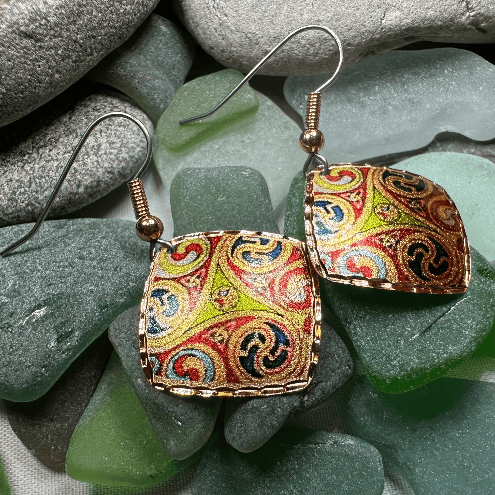 Windrider Celtic Spiral Copper Earrings - 