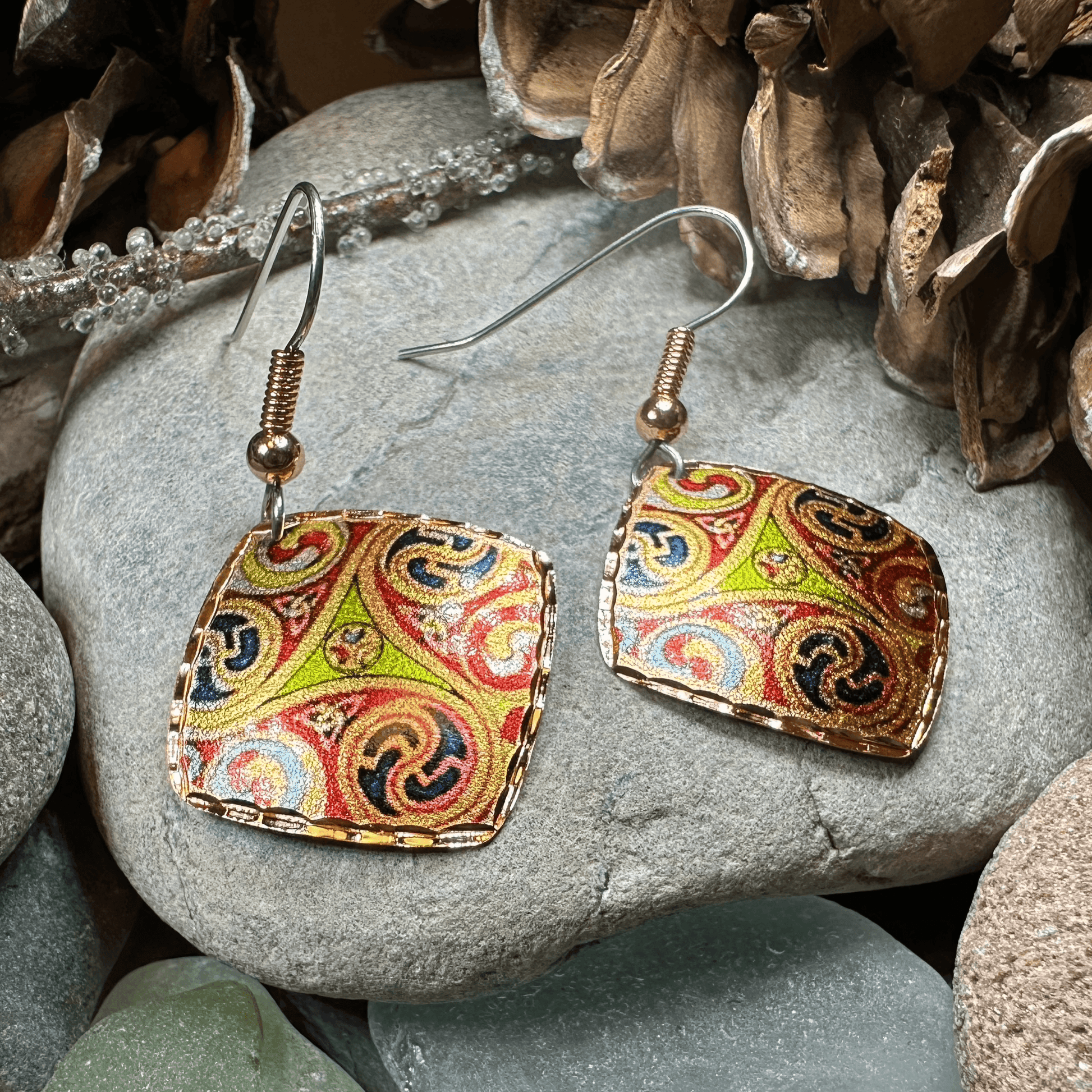 Windrider Celtic Spiral Copper Earrings - 