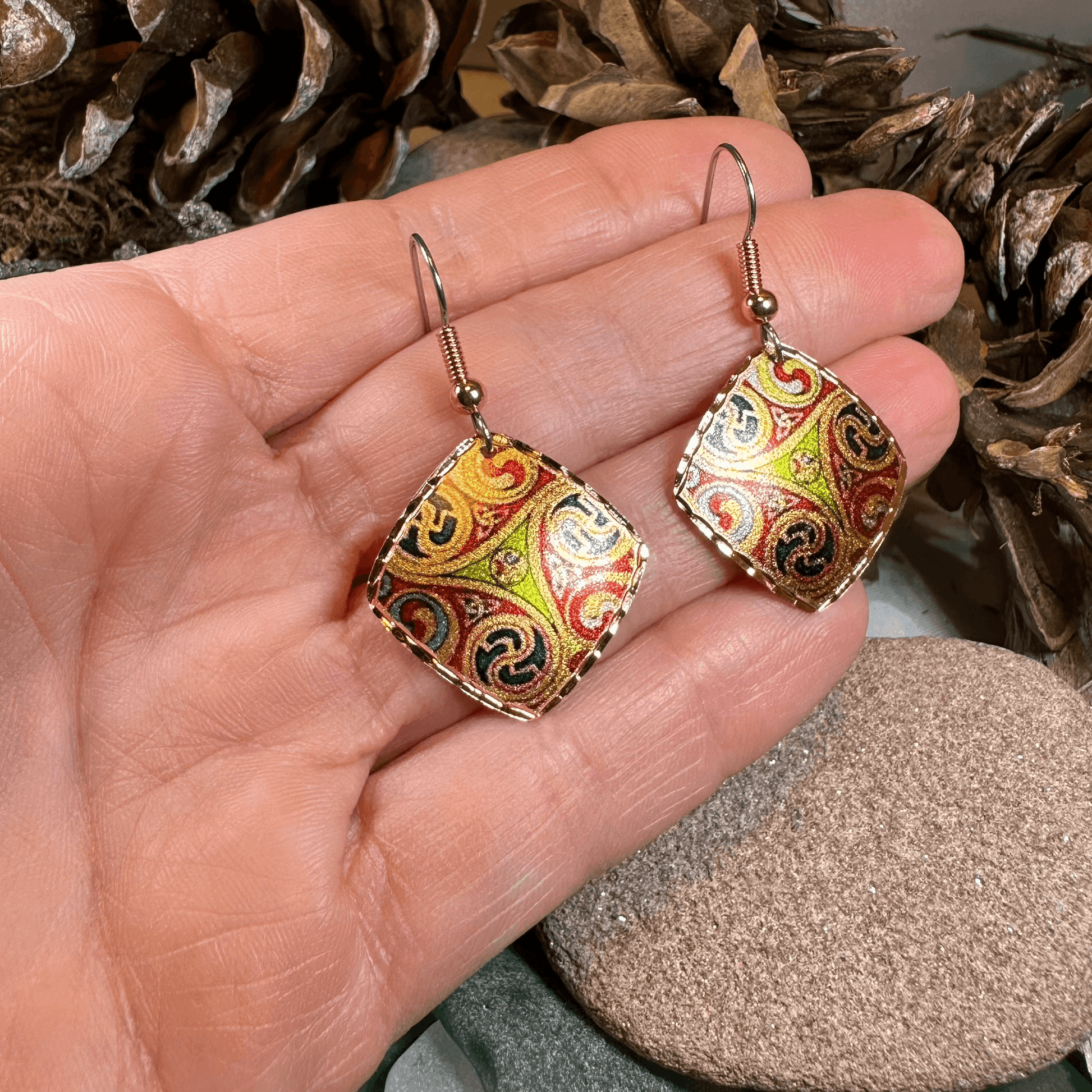 Windrider Celtic Spiral Copper Earrings - 