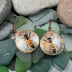 Springtime Bee Copper Earrings