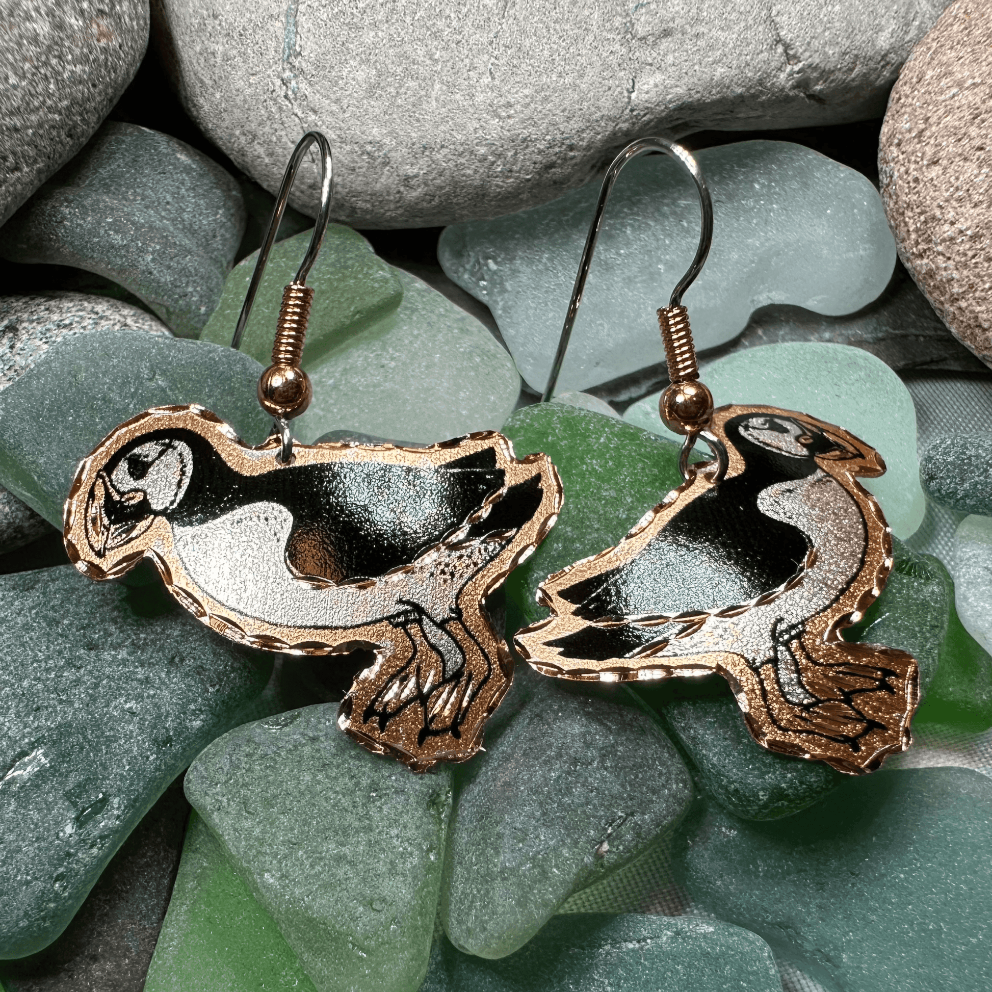 Puffin Copper Earrings - 