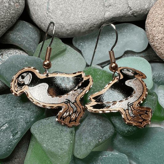 Puffin Copper Earrings - 