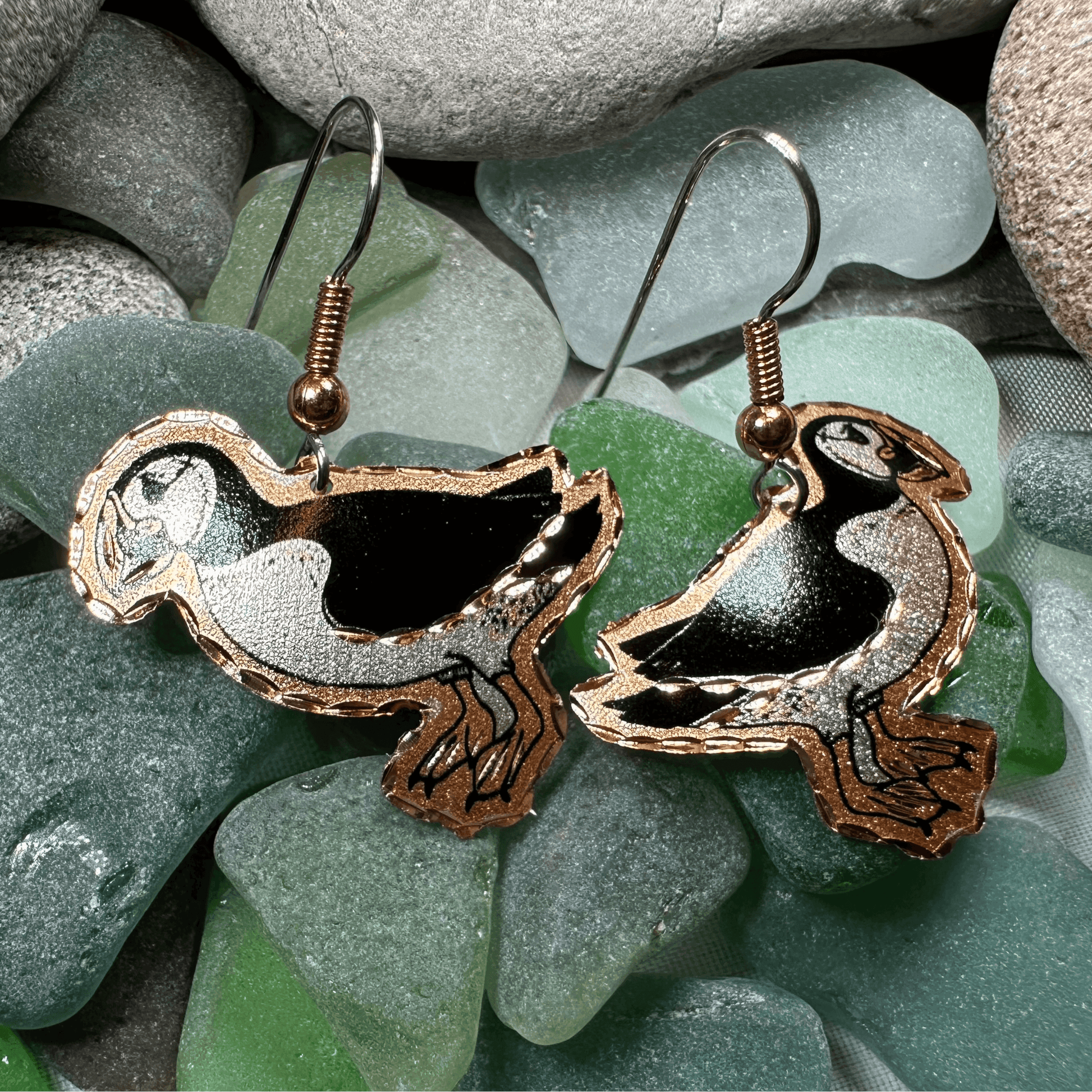 Puffin Copper Earrings - 