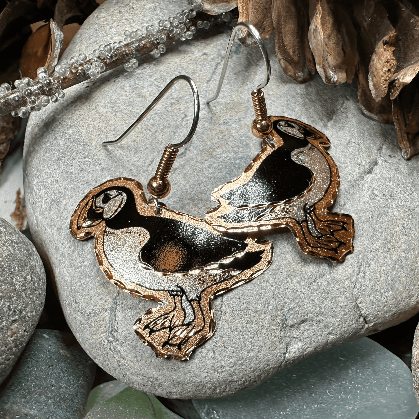 Puffin Copper Earrings - 
