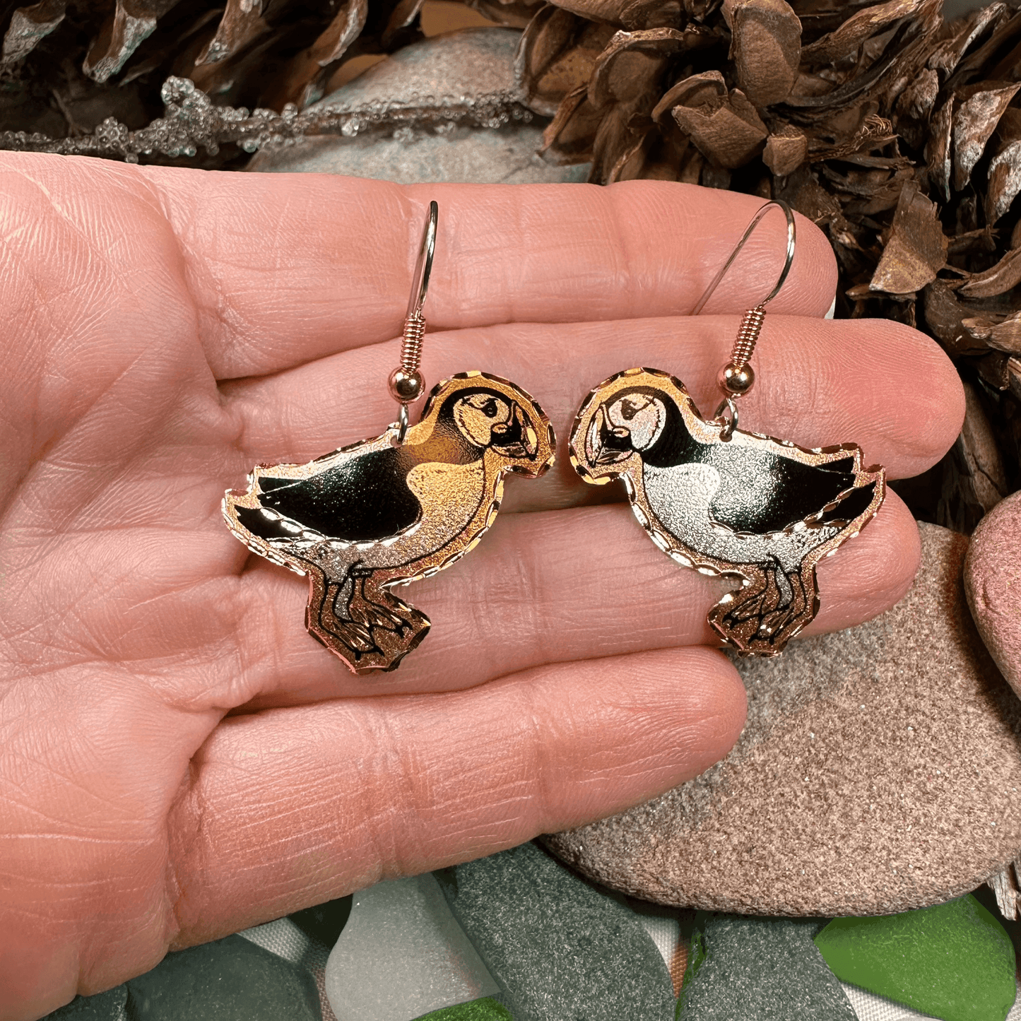 Puffin Copper Earrings - 