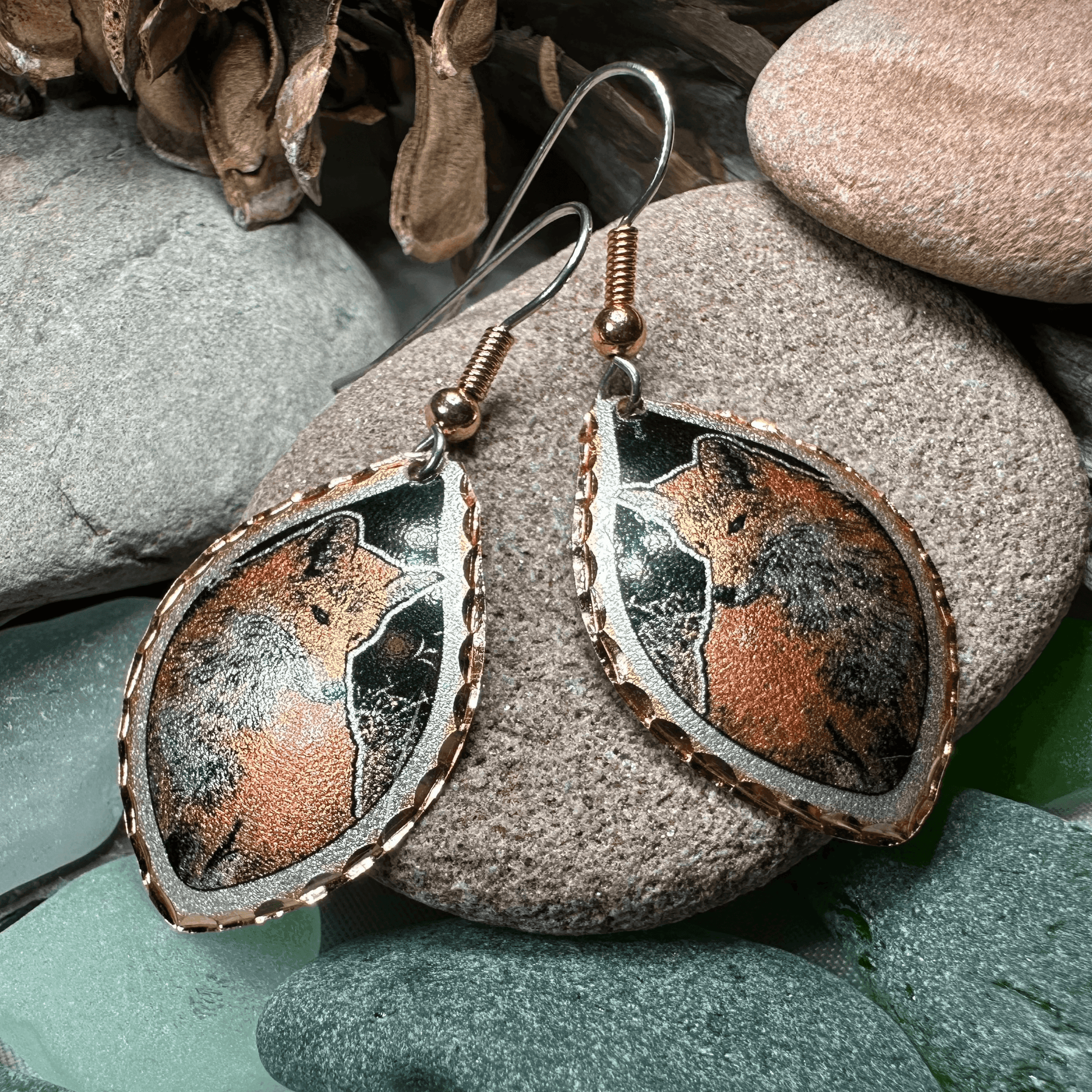 Red Fox Copper Earrings - 
