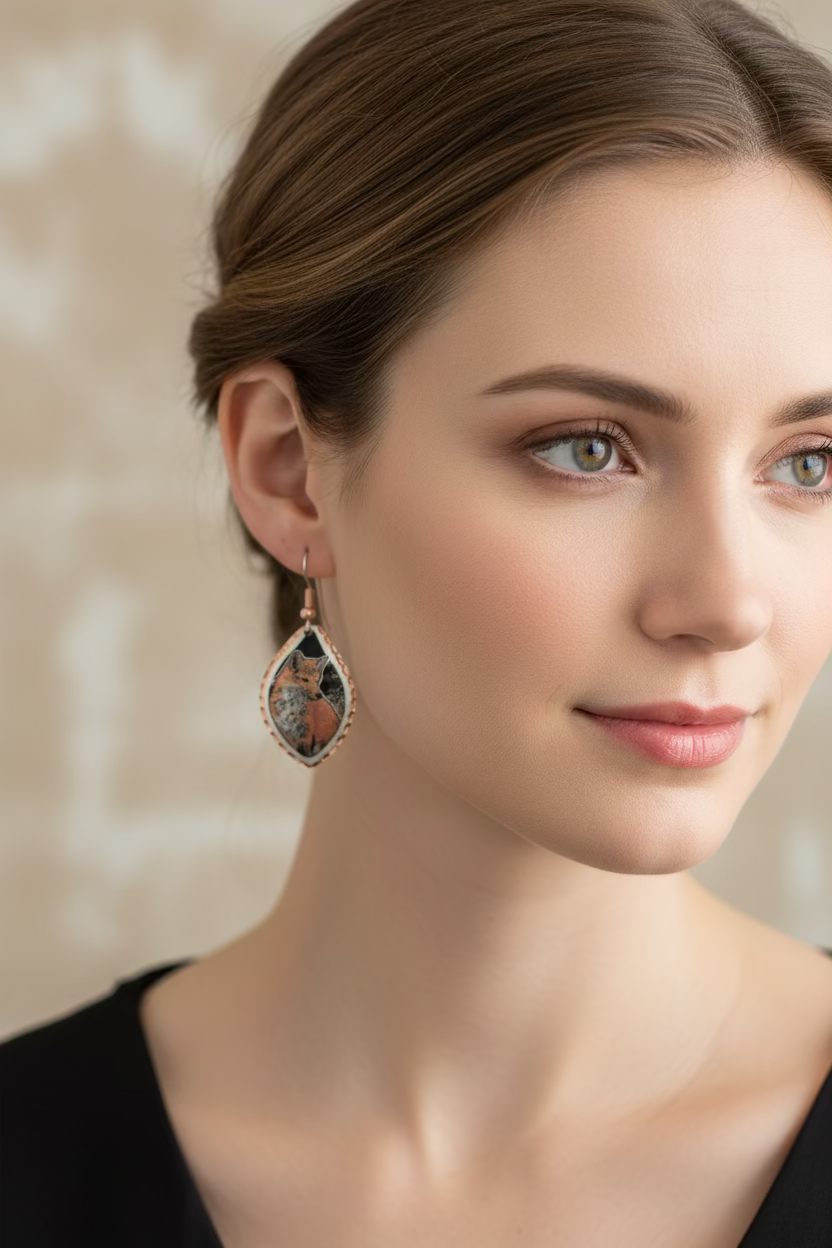 Red Fox Copper Earrings
