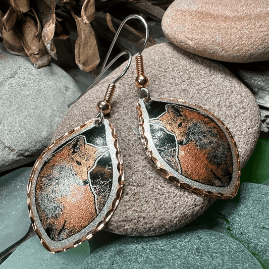 Red Fox Copper Earrings - 