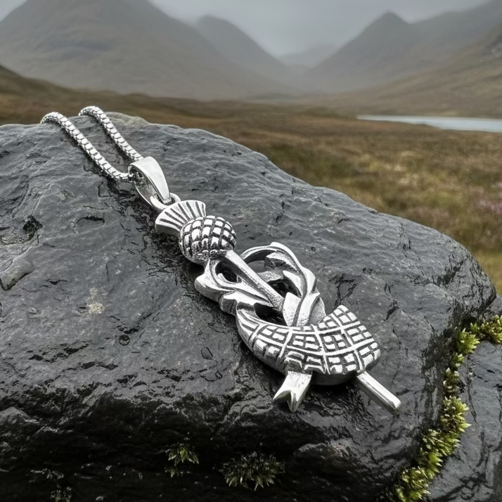 Locklyn Tartan Thistle Necklace