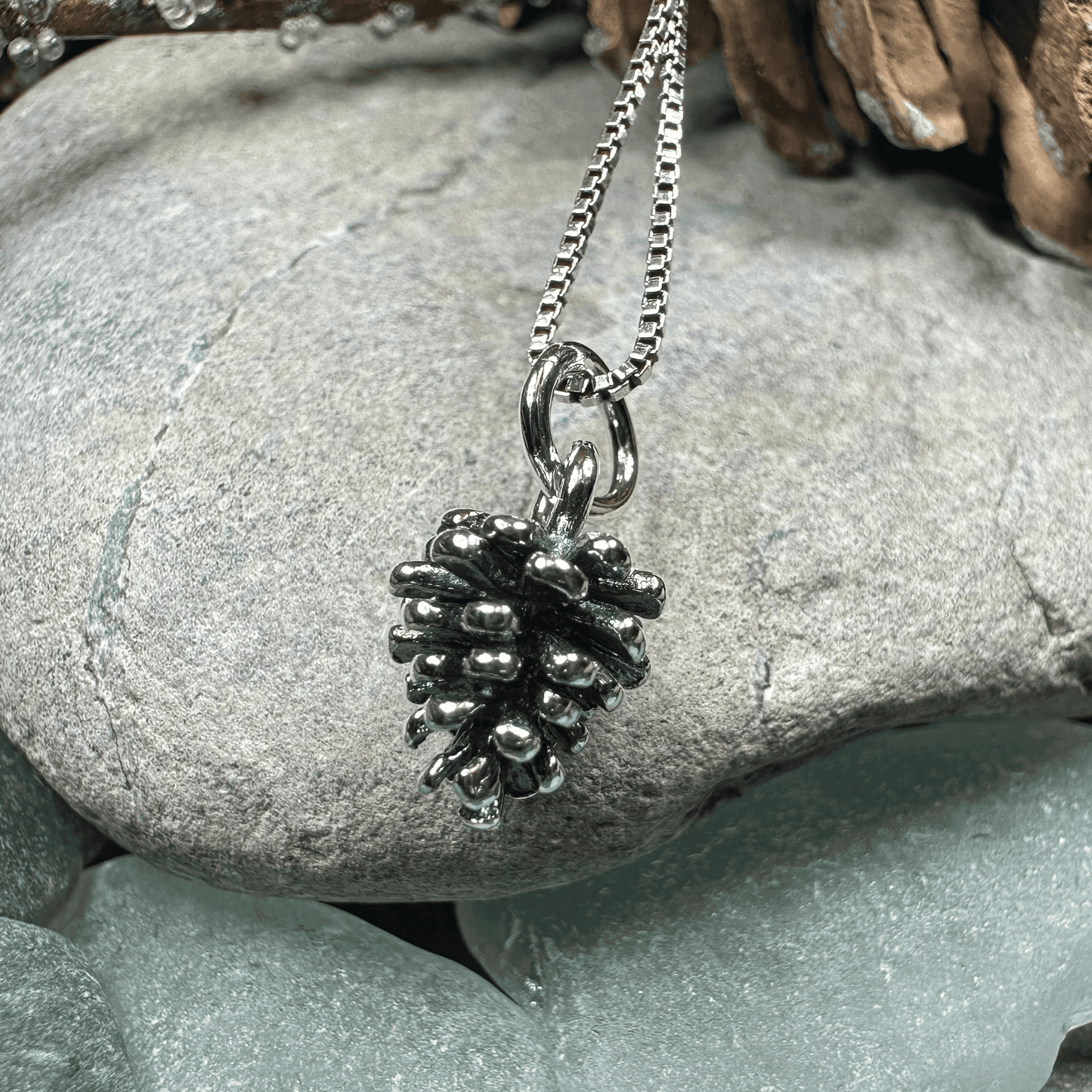 Winter Pine Cone Necklace - 