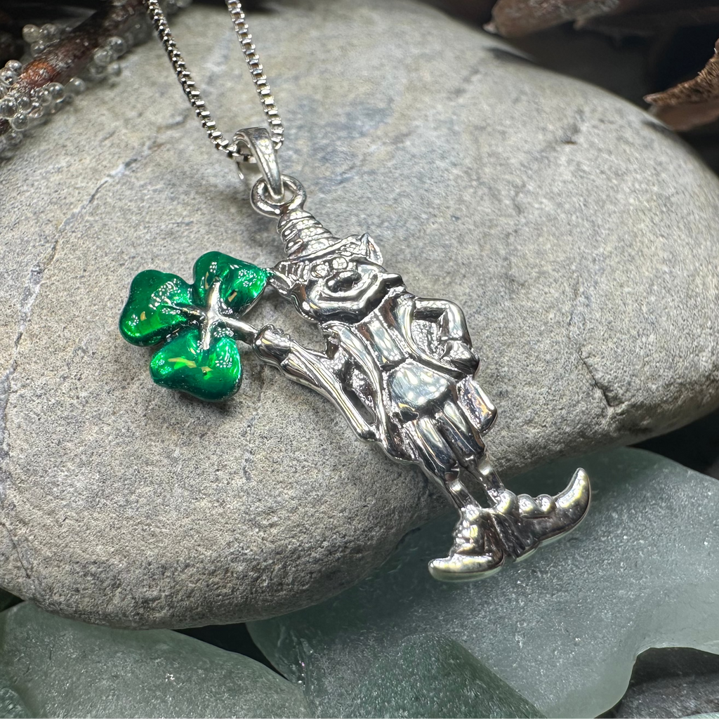 Celtic Leprechaun Shamrock Necklace