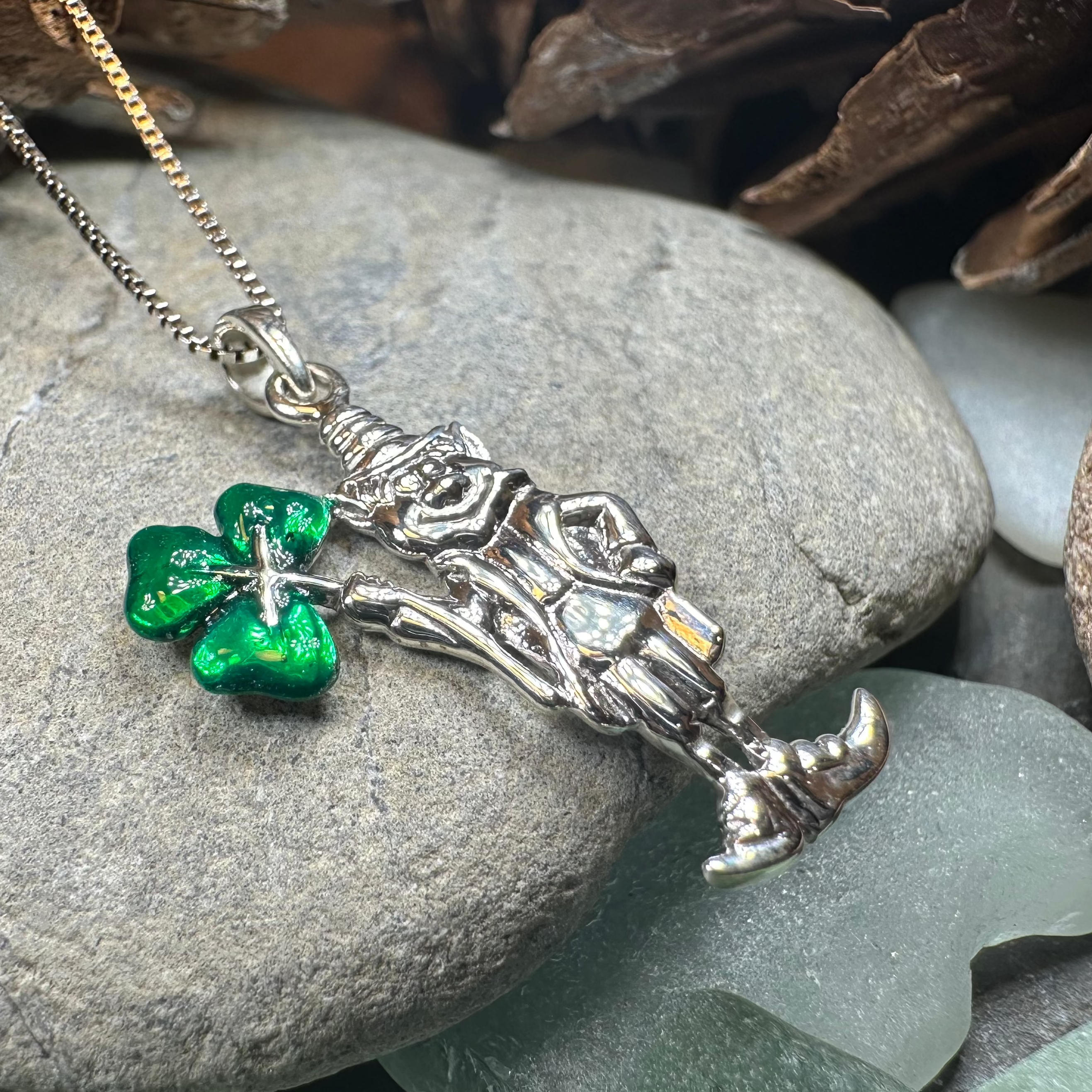 Celtic Leprechaun Shamrock Necklace