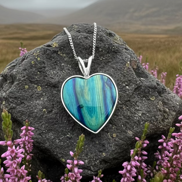 Scottish Heathergems Heart Necklace
