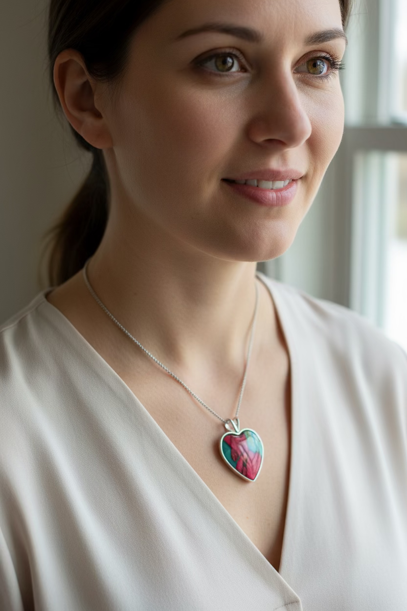 Scottish Heathergems Heart Necklace