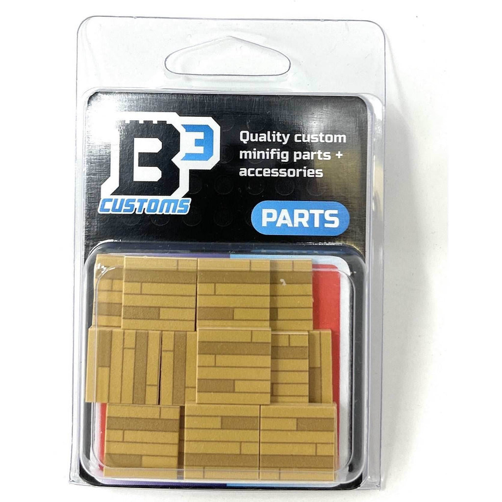 B3 Customs Light Hardwood Tile Part Pack (20 Tiles) made with LEGO parts - 