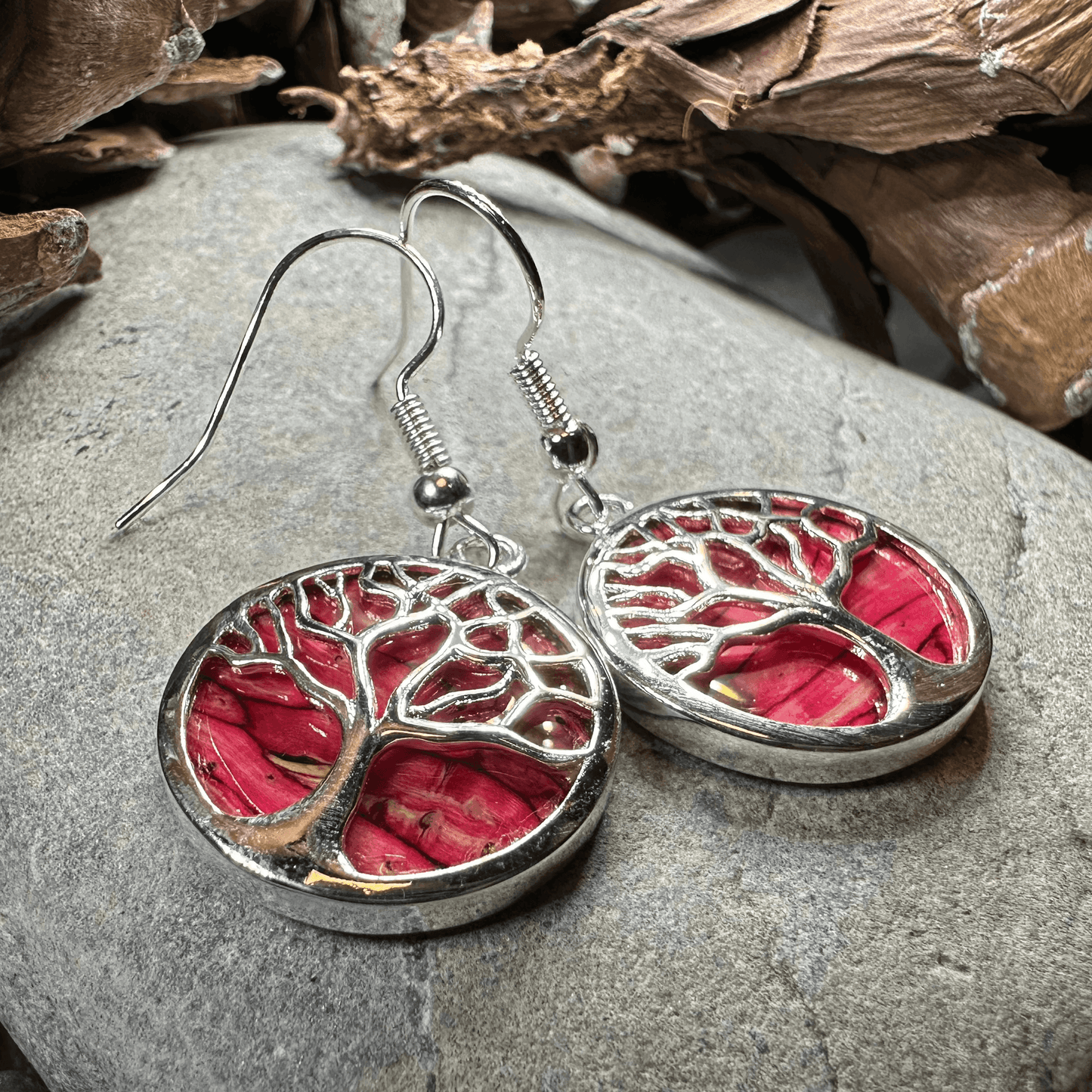 Heathergems Tree of Life Earrings - Red