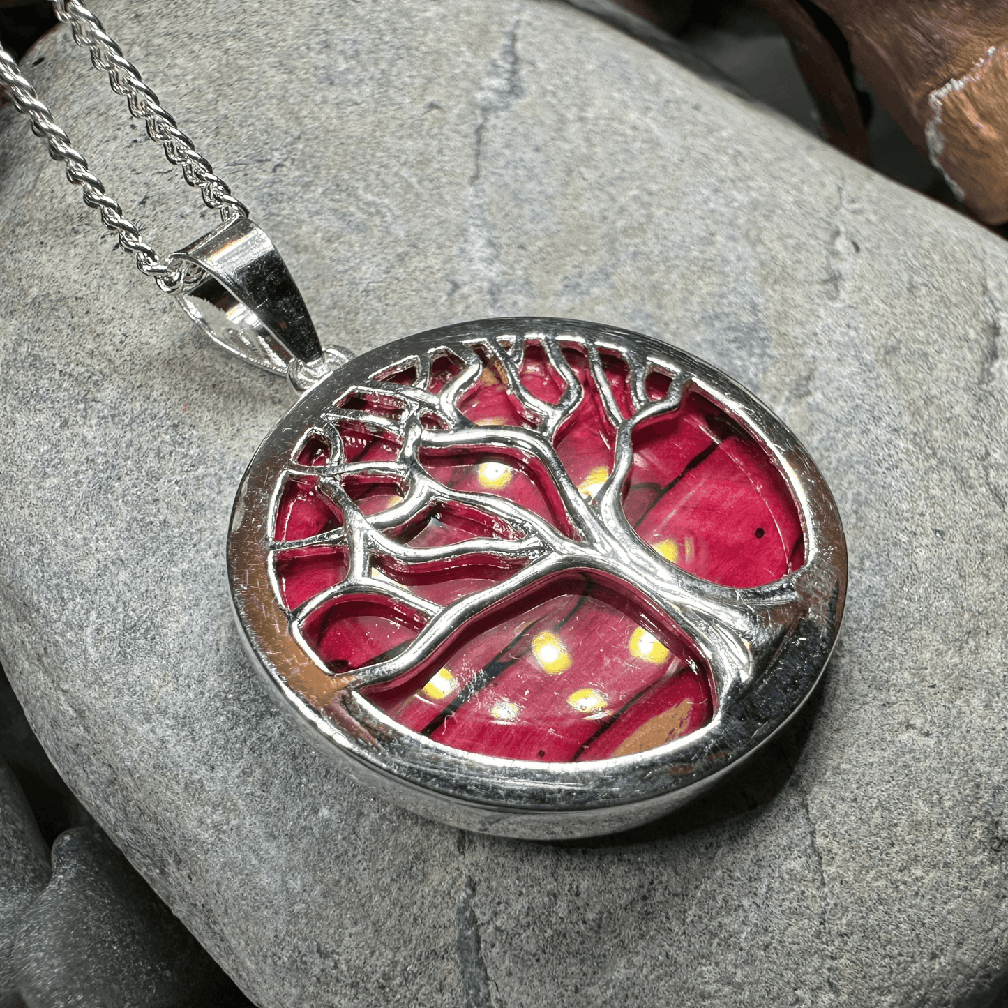 Heathergems Tree of Life Necklace - Green