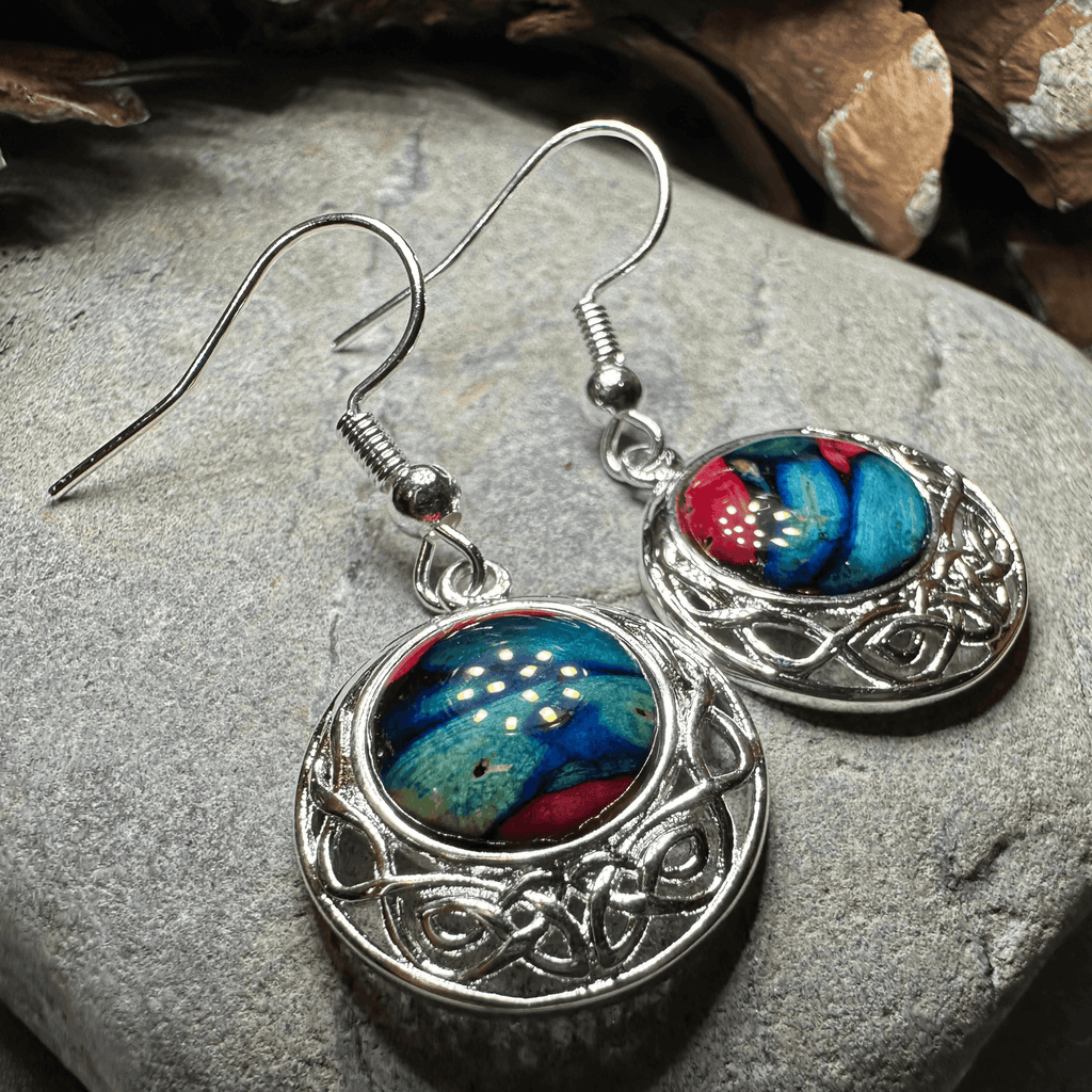 Heathergems Celtic Knot Earrings - Blue Multi