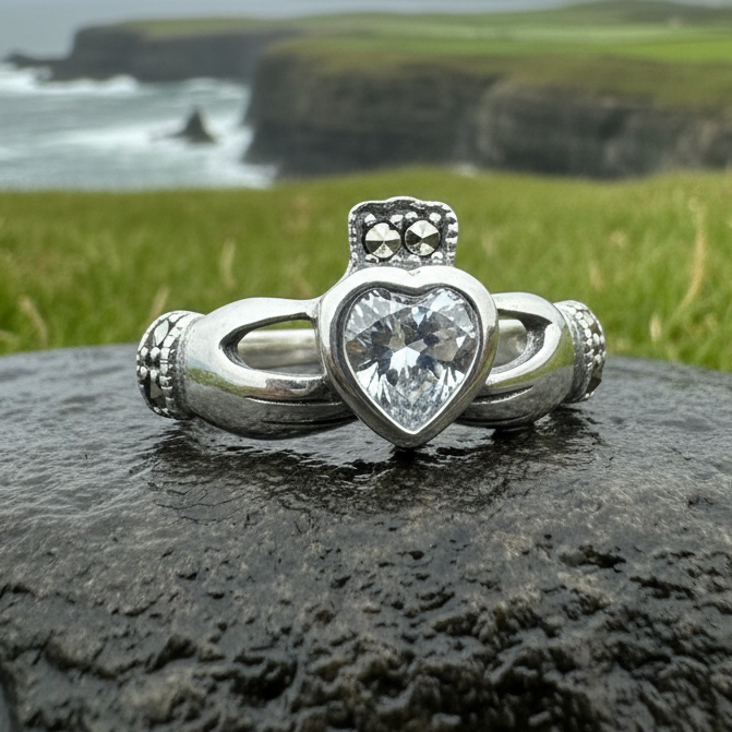 Ree Marcasite Claddagh Ring