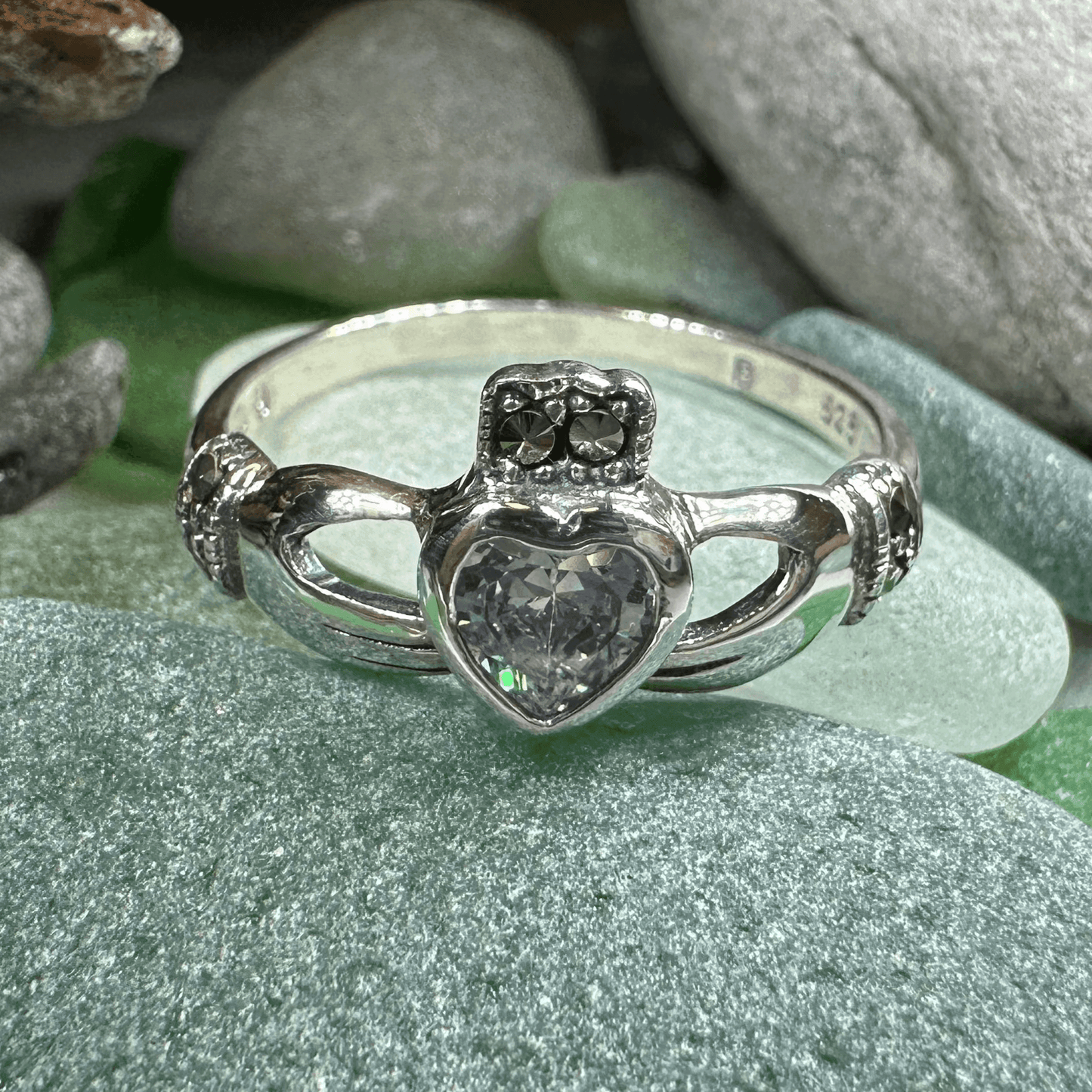 Ree Marcasite Claddagh Ring - 5
